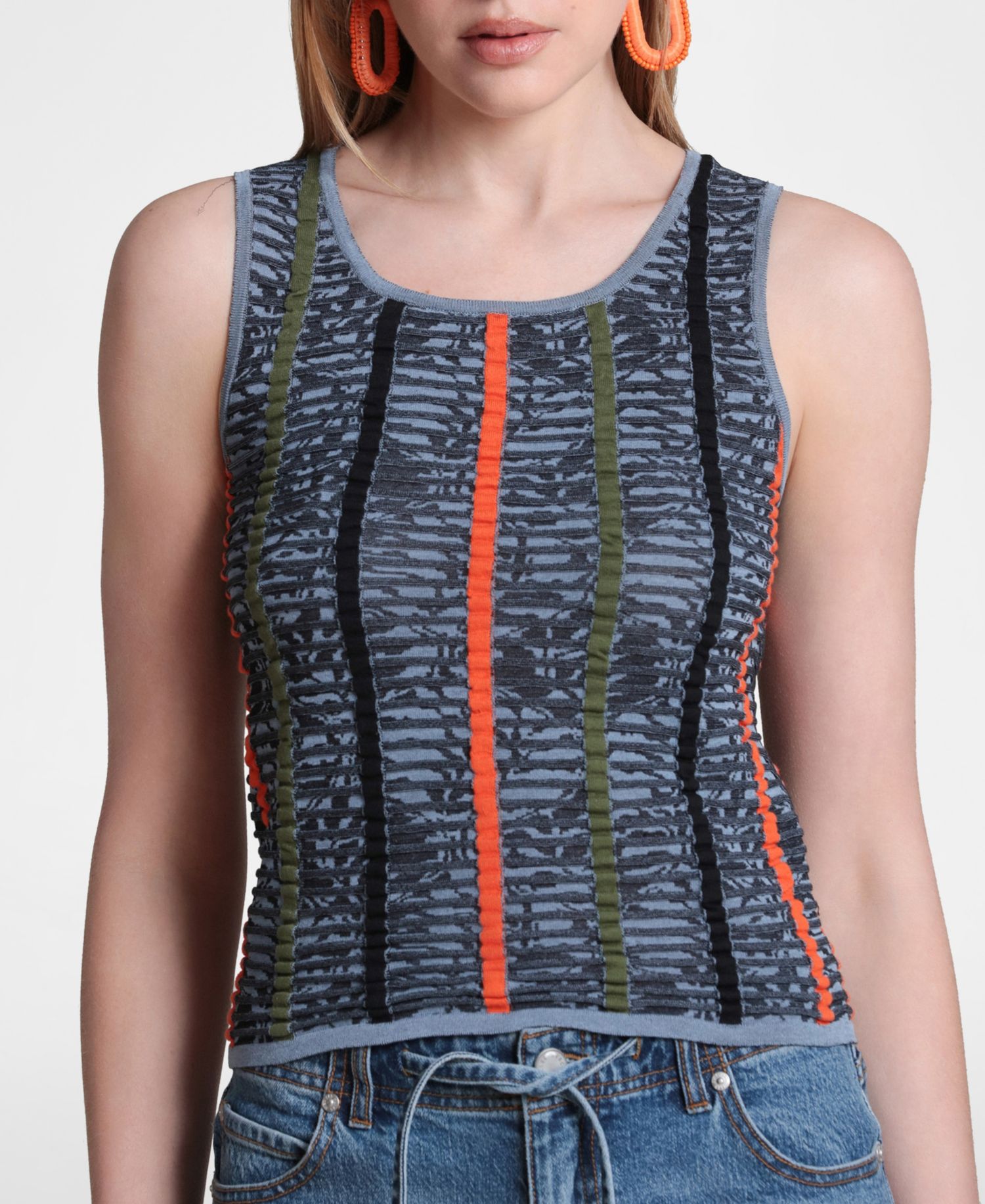 Women's Novel Stitch Stripe Tank Top