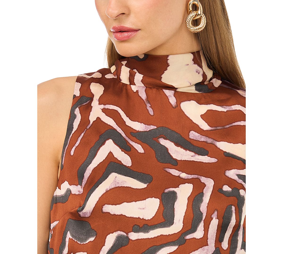 Parker Women's Sleeveless Mock-Neck Mini Dress view 3 — MAYCSS fashion products