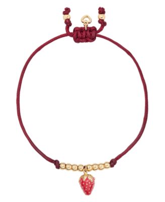 kate spade new york Gold-Tone Summer Daze Strawberry Cord Bracelet - Pink 48$