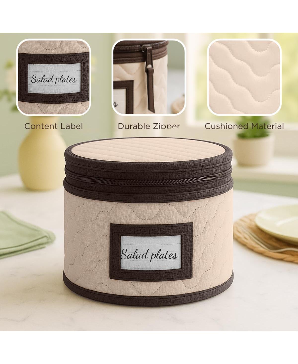 Florida Brands Quilted Microfiber China Organizer Box with Dividers - Protects & Organizes Up to 12 Pieces