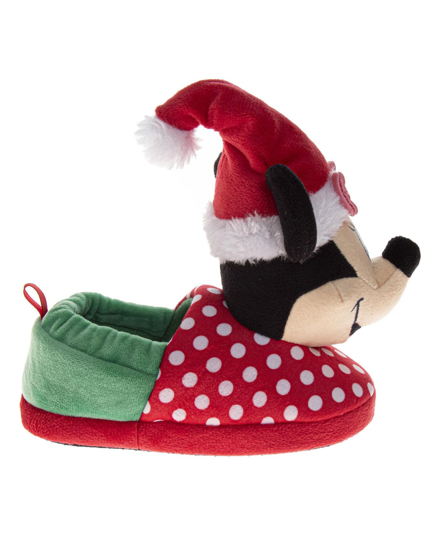 Тапочки Disney Minnie Mouse Christmas Slippers Cozy, Plush, and Festive Santa House Shoes (Toddler Sizes 5-10 / Little Kid Sizes 11-12) для девочек — фото 2