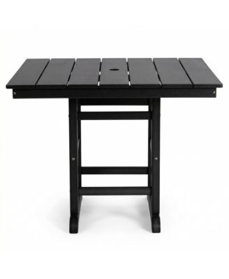 37.8" Square HDPE Patio Table, Outdoor Dining Table, Foldable Design