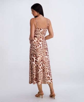 giraffe print midi dress Vintage 70's Goldworm Italy Graphic Giraffe Print Midi Dress