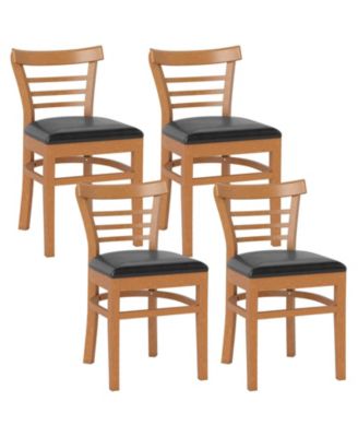 Modern Dining Chair Set of 4 Upholstered Kitchen Chair w/Rubber Wood Legs