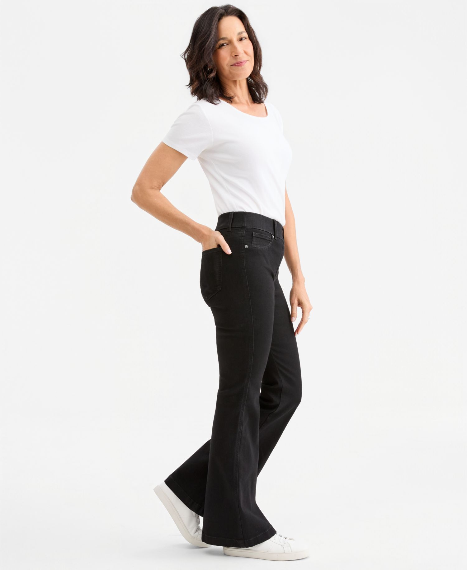 Women's Shaping Flare High-Rise Pull-On Jeans
