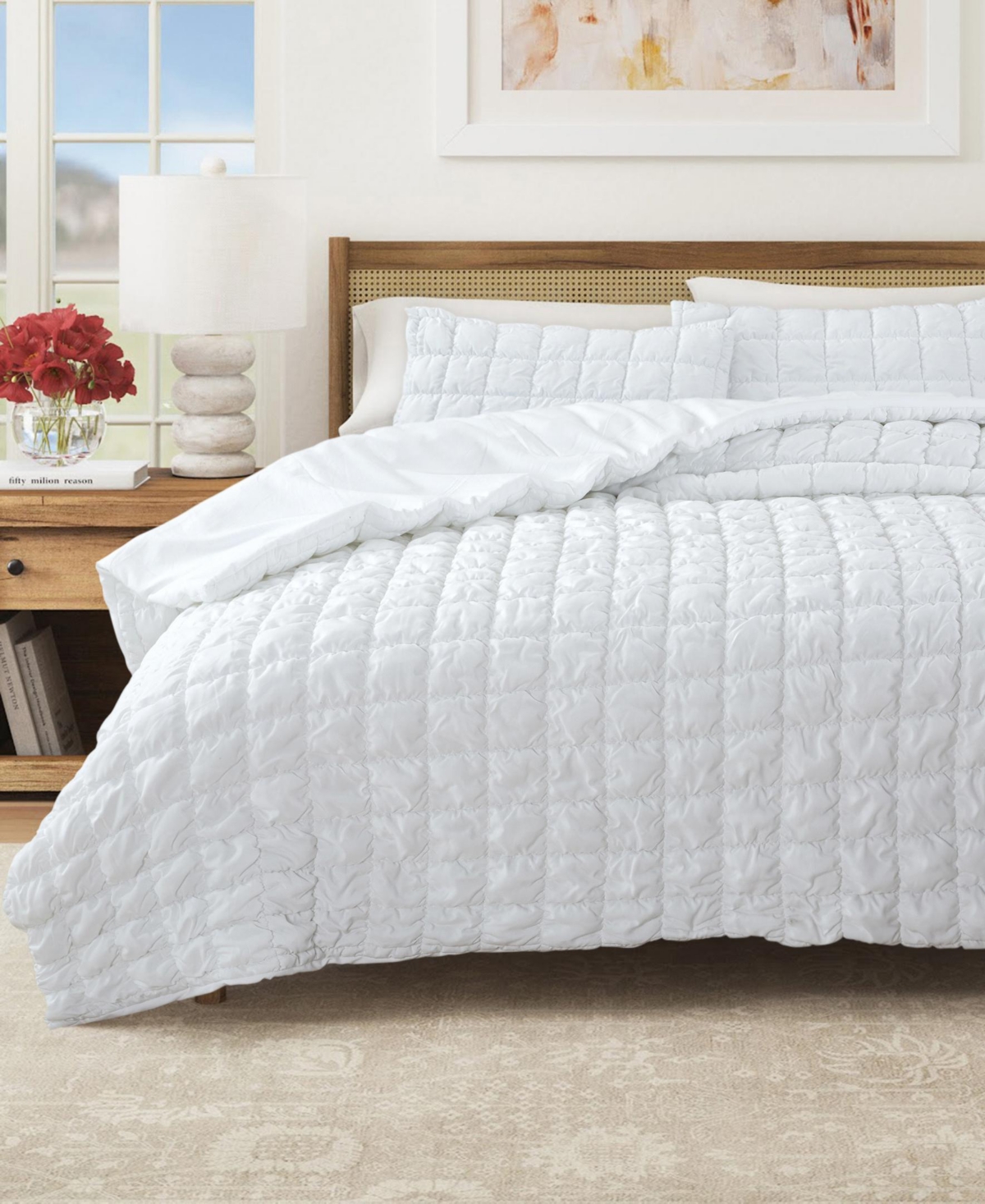 Linery & Co. Marshmallow Puff Quilt Set With Shams