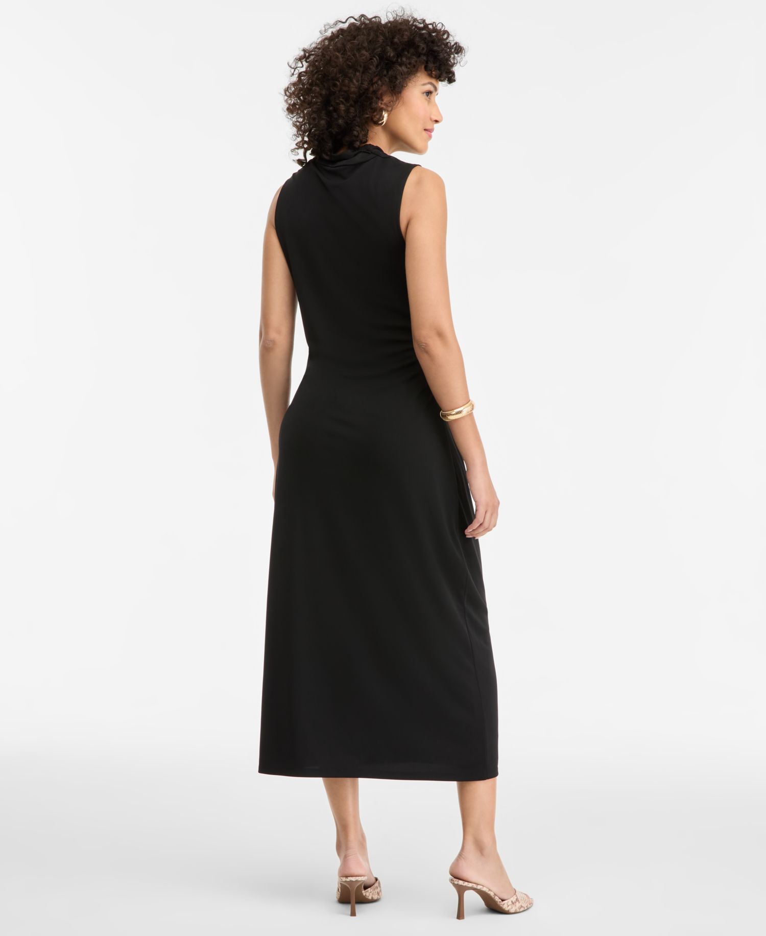 Women's Cowlneck Sleeveless Dress