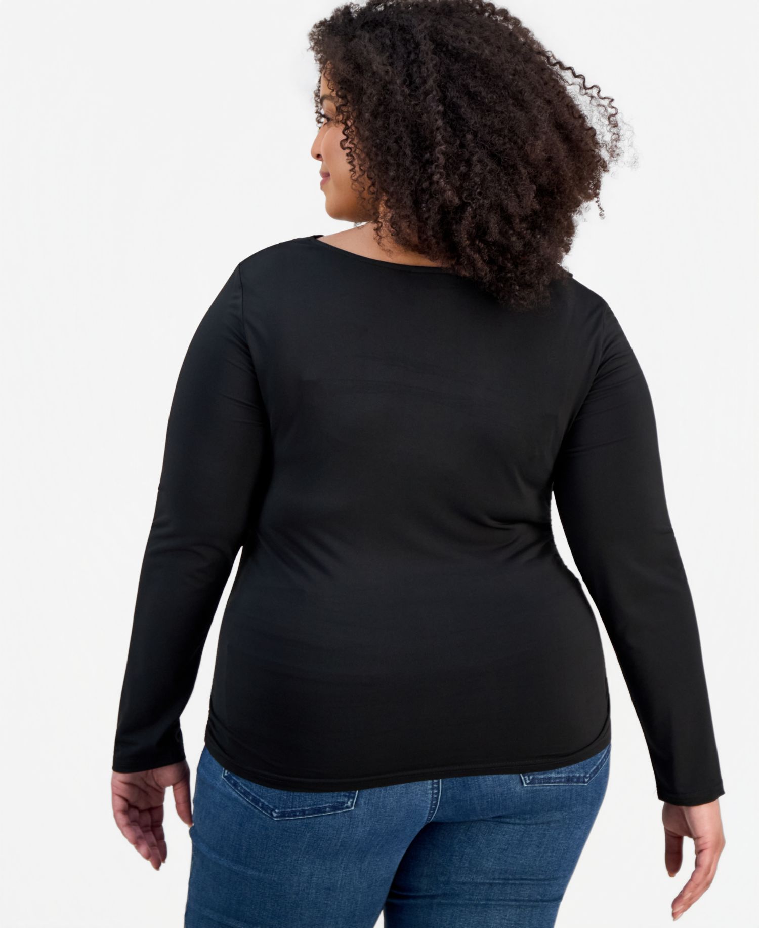 Trendy Plus Size Cowlneck Jersey Top