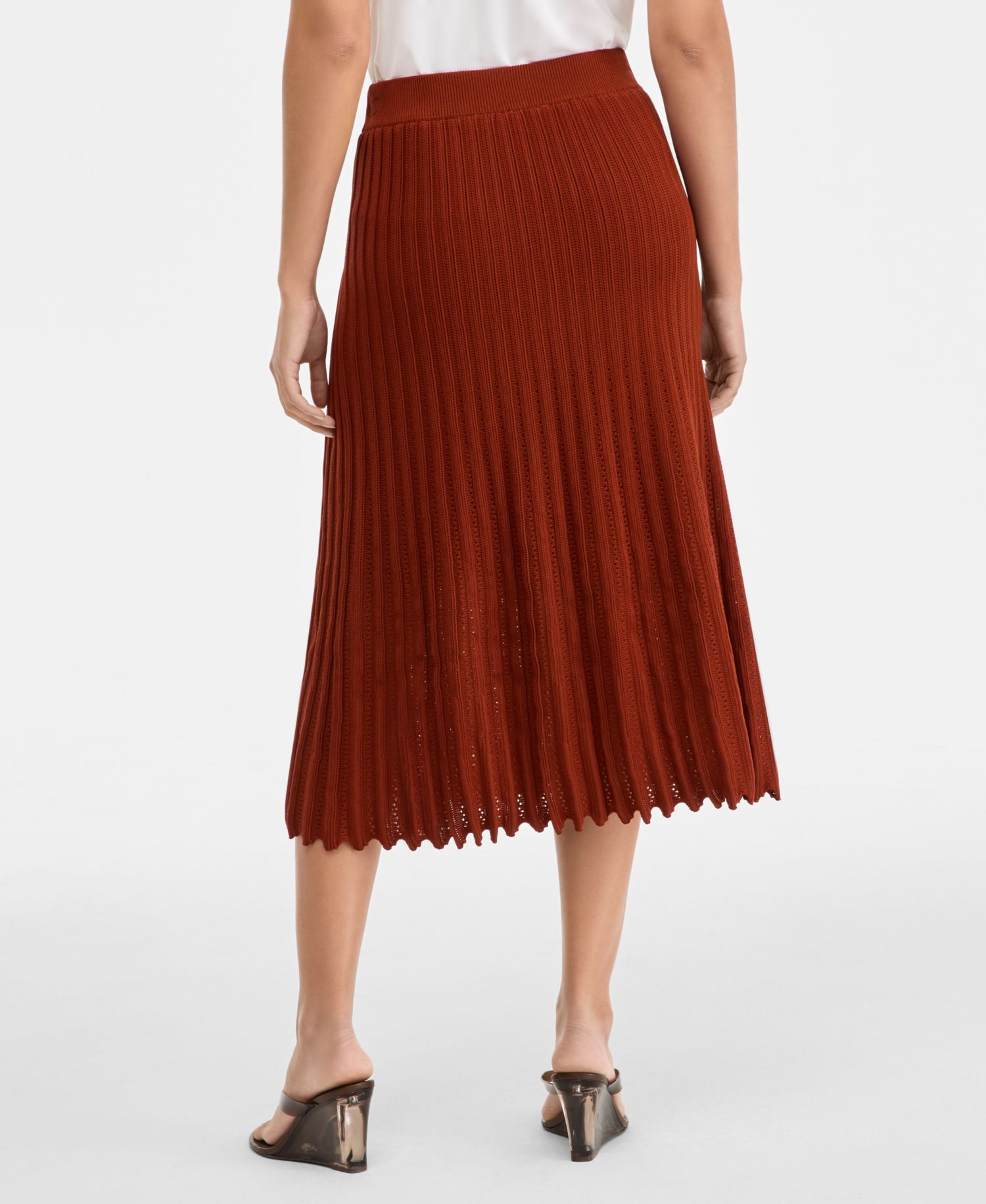 Women's Sweater-Knit Pleated High-Waisted Skirt