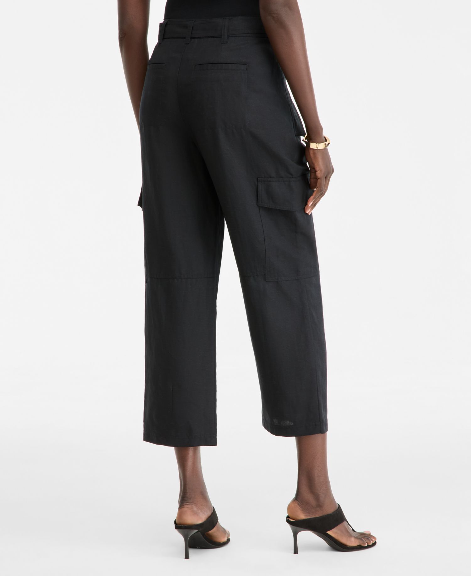 Women's Cropped Belted Cargo Pants