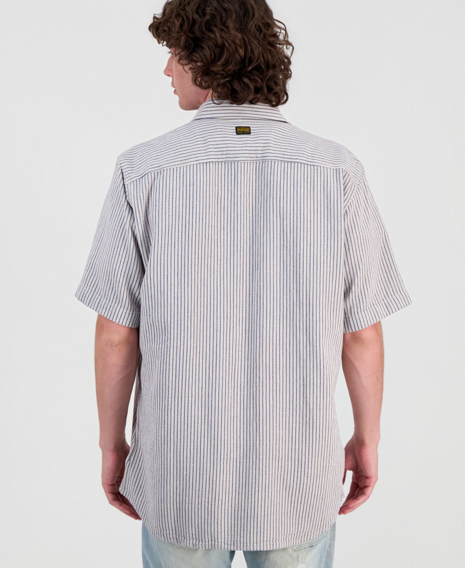 Men's One-Pocket Striped Short-Sleeve Shirt