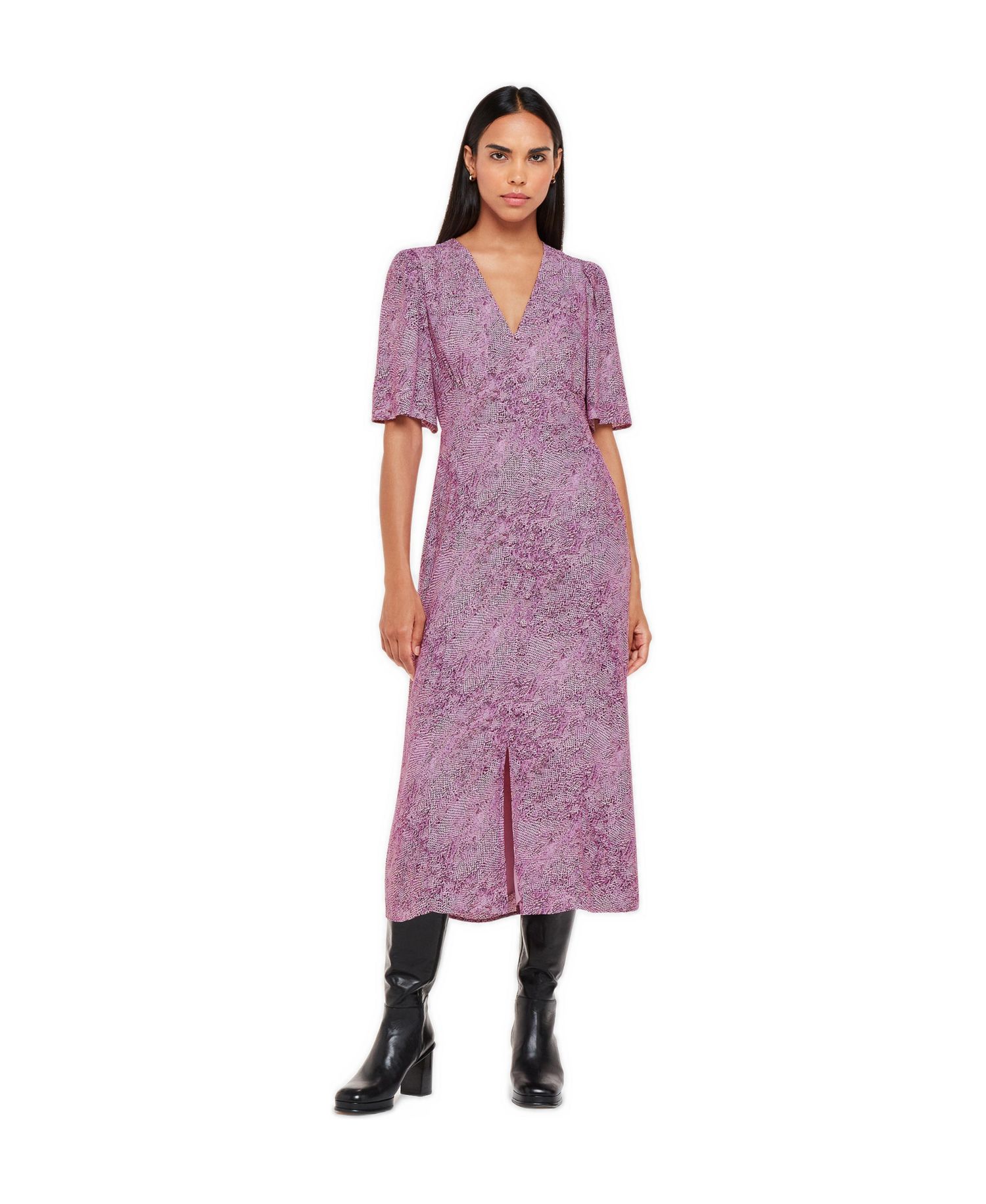 Women's Diagonal Snake Midi Dress