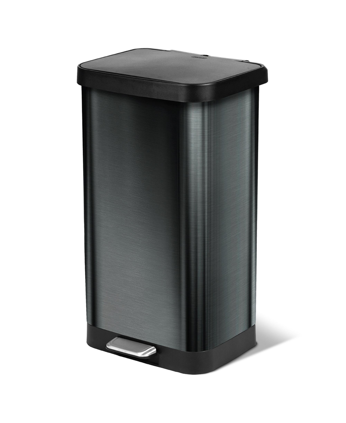 Glad Step Trash Can, Soft Close Lid Bin with Odor Protection, 20 Gallon, Pewter