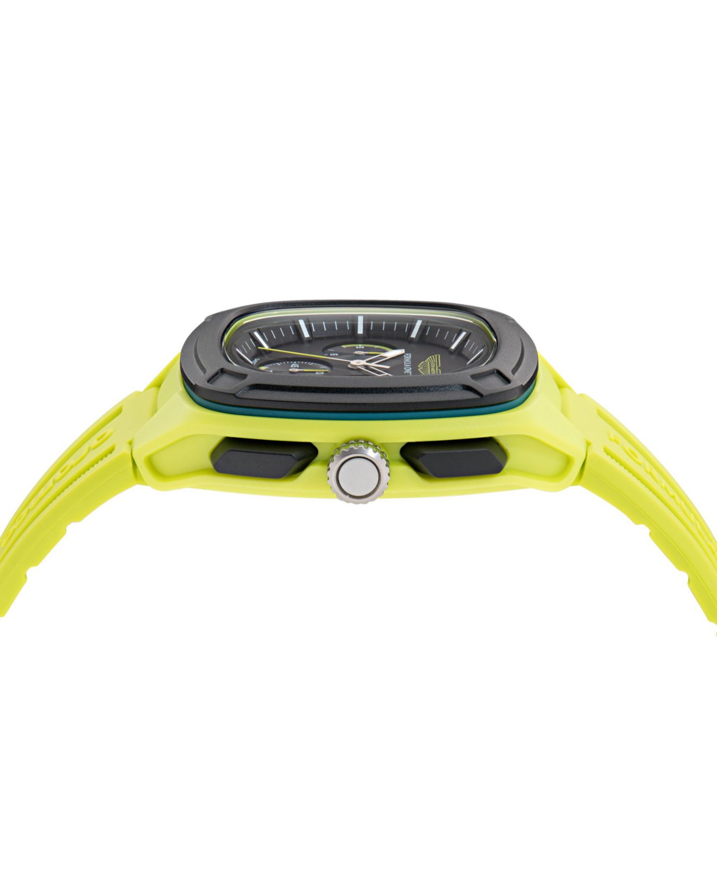 Мужские часы Aston Martin F1 OVR Chronograph Date Quartz Light Green Silicone 44mm — фото 3