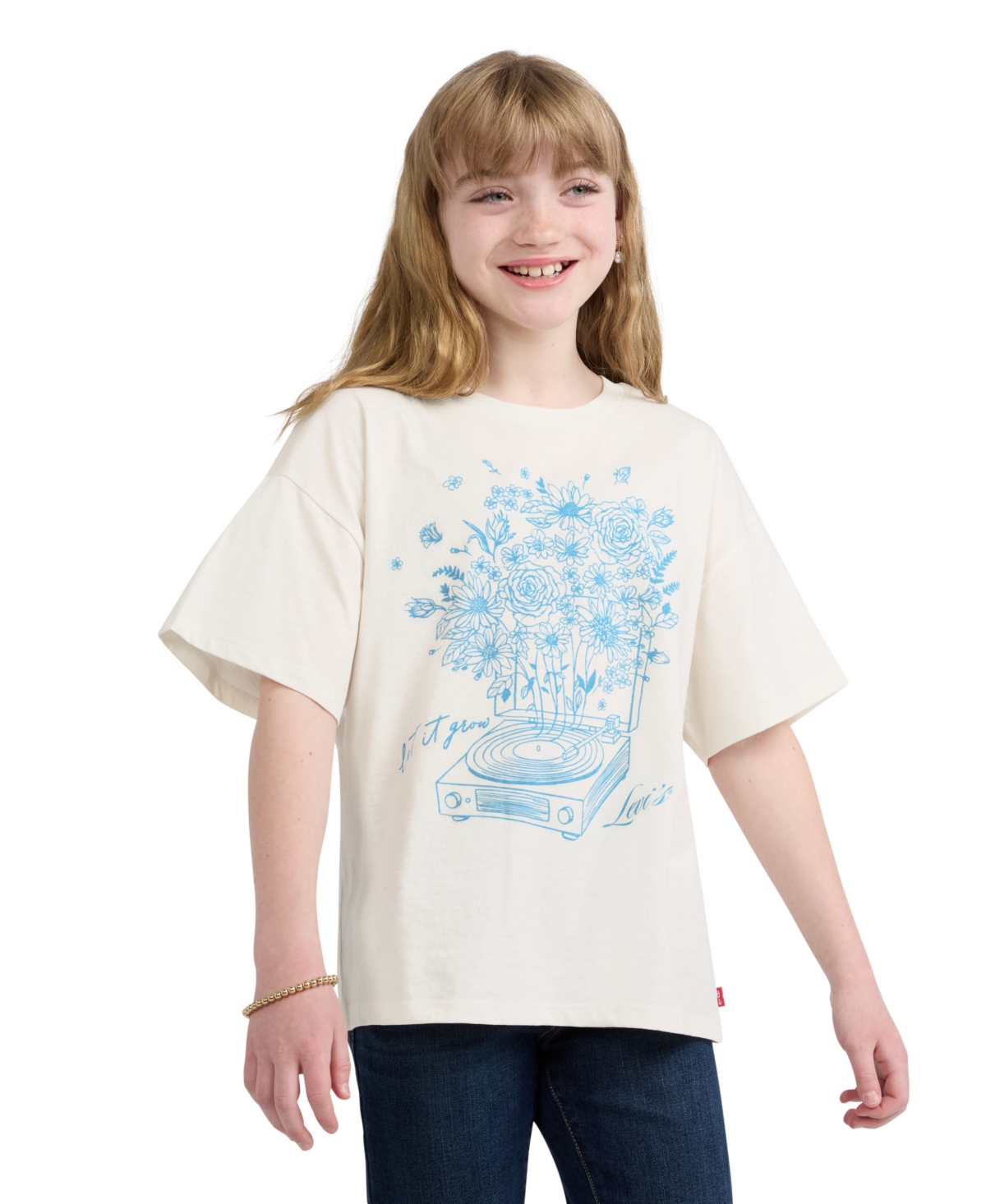 Levi's Girls' 7-16 Let It Grow Oversized Short-Sleeve T-Shirt - Levi's Egret