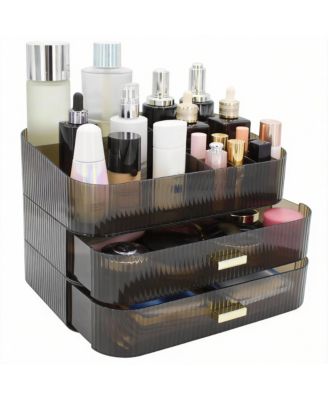 2-Drawer Acrylic Cosmetic Organizer for Bathroom and Vanity