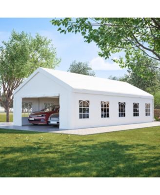 16x32 Heavy Duty Metal Carport Canopy with Sidewalls and Doors