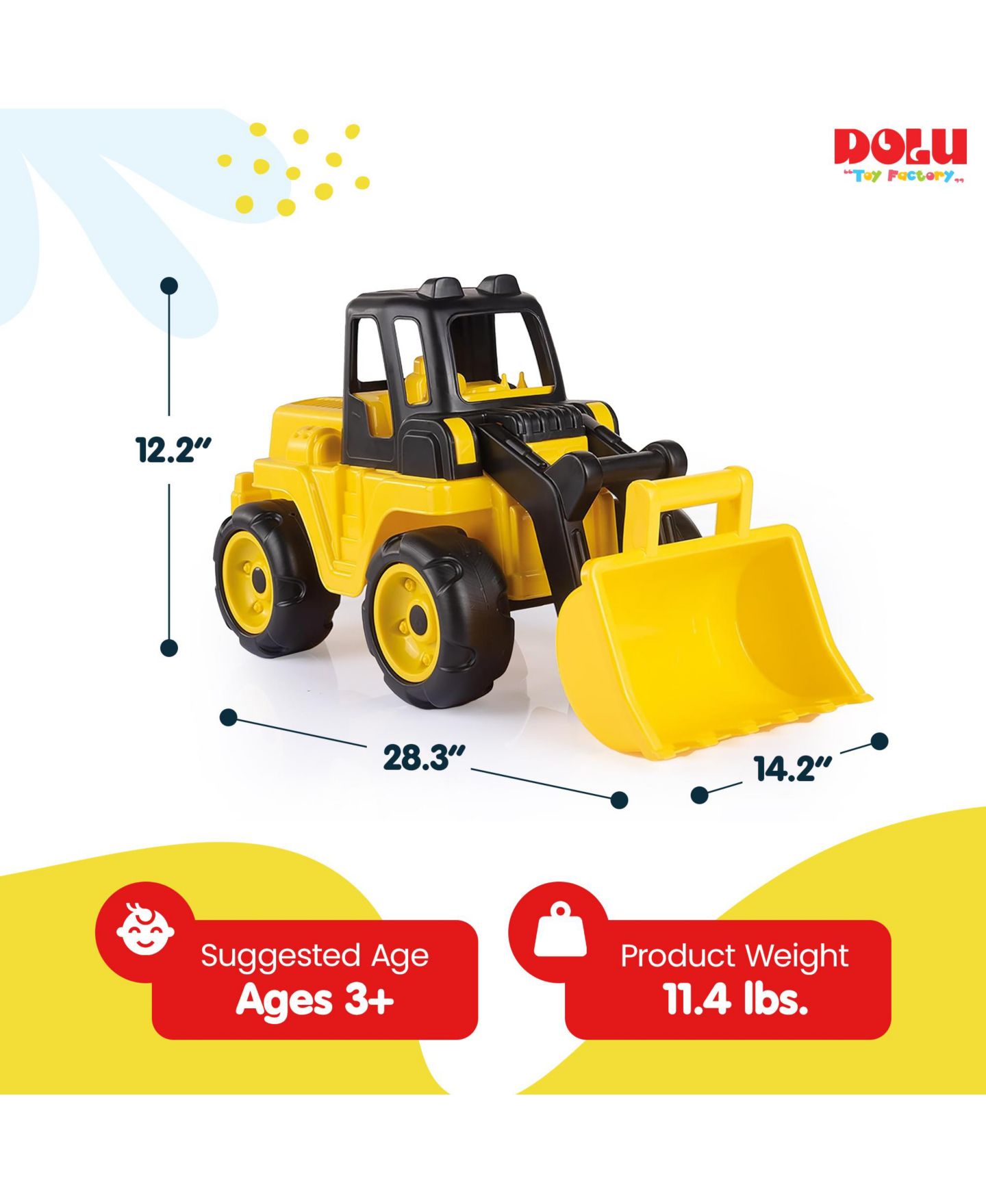 Детская игрушка Dolu Excavator Super Loader Construction Toy Truck Vehicle, Kids Ages 3+, цвет: Разноцветный — фото 7