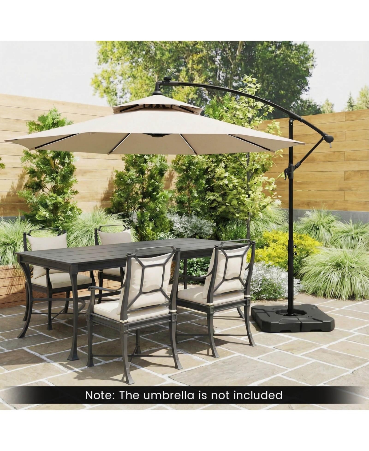 Costway 274 Lbs Cantilever Patio Umbrella Base with Handles, Weighted Base for Outdoor