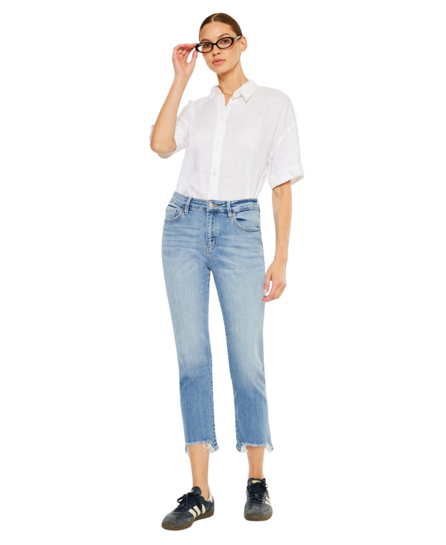 Women's Angela High Rise Slim Crop Straight Jeans