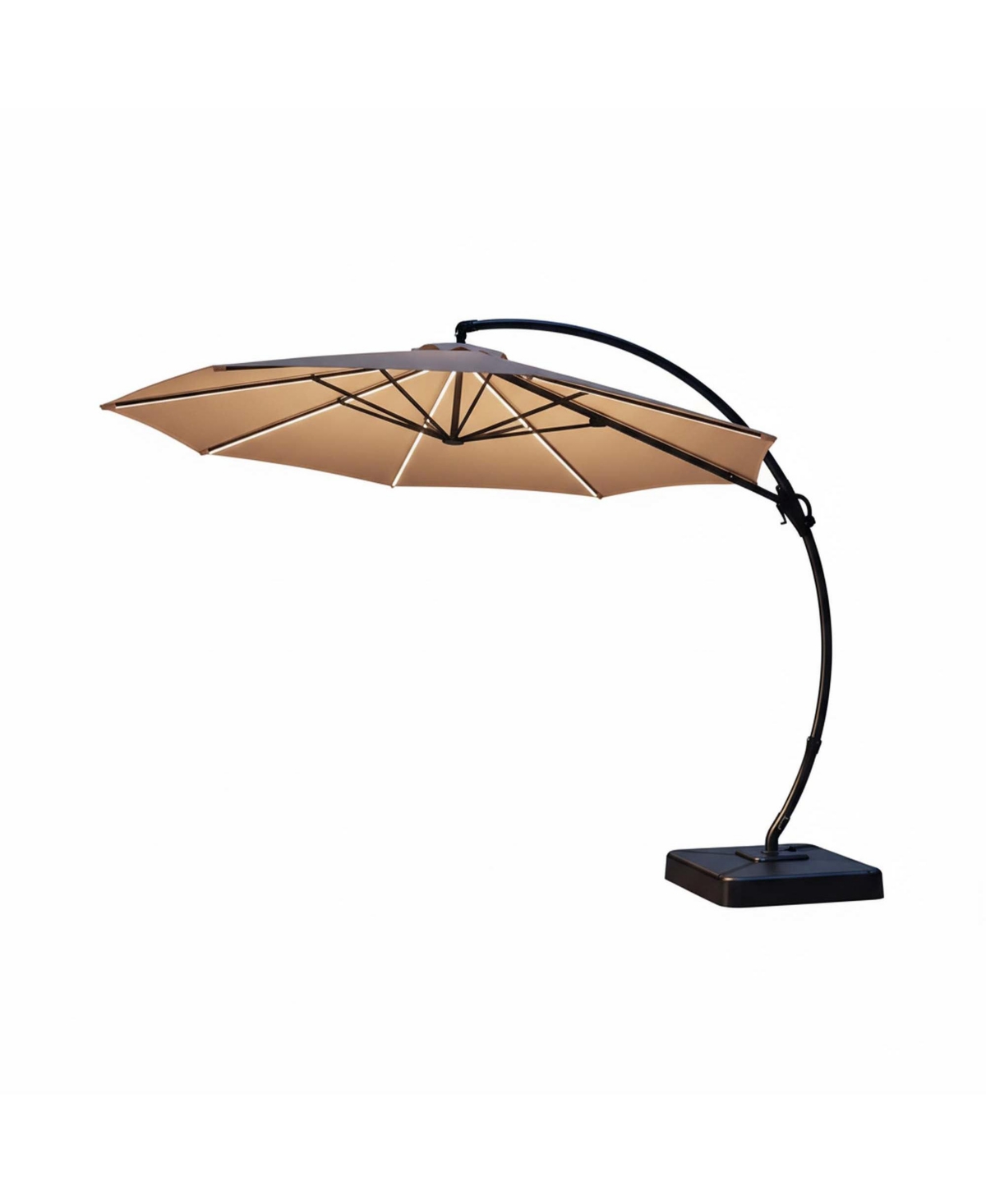 Boyel Living 11Feet Cantilever Patio Umbrella with Led Strip - Adjustable Arm, Uv Protection, Wind-Resistant for Outdoor Use