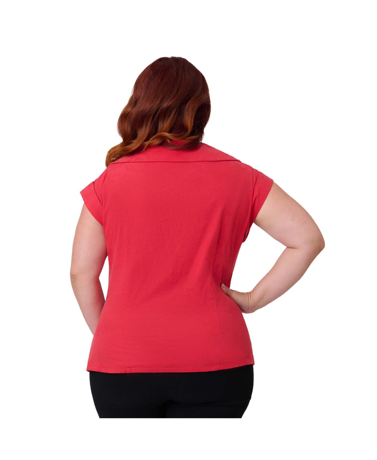 Plus Size Women's 1960s Twill Sleeveless Blouse