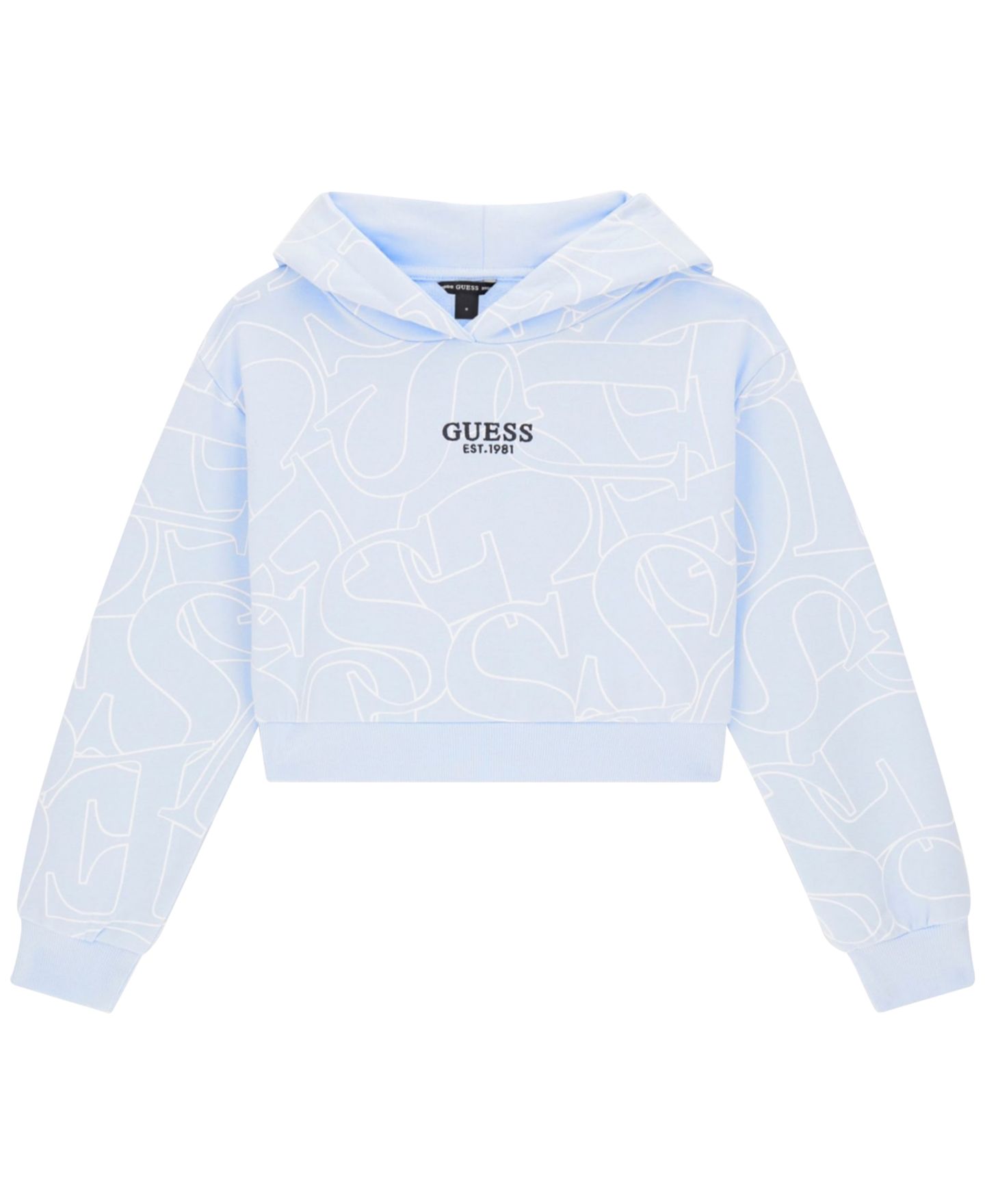 Худи GUESS Embroidered Logo Print для девочек, цвет: Синий — фото 1
