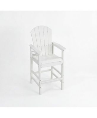 All Weather HDPE Bar Height Adirondack Chair with Armrests and Cup Holder