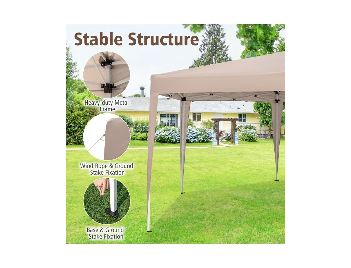 Boyel Living 13 x 11.5 Feet Hexagonal Pop-Up Height Adjustable Canopy Tent with Dressed Legs.