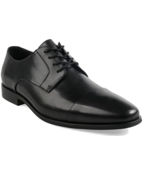 Мужские туфли Alfani Genuine Leather Cap-Toe Dress Shoes, цвет: Чёрный кожаный