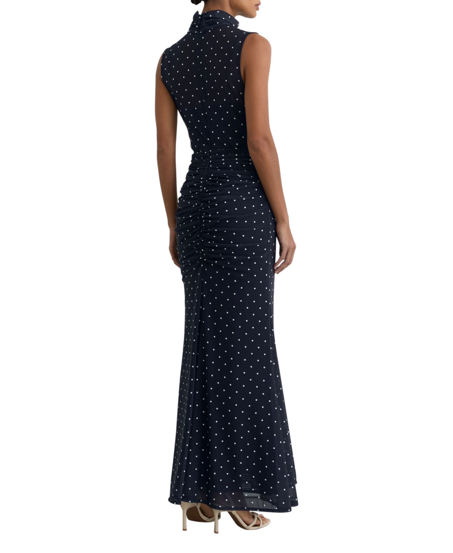 Women's Polka-Dot Print Sleeveless Maxi Dress