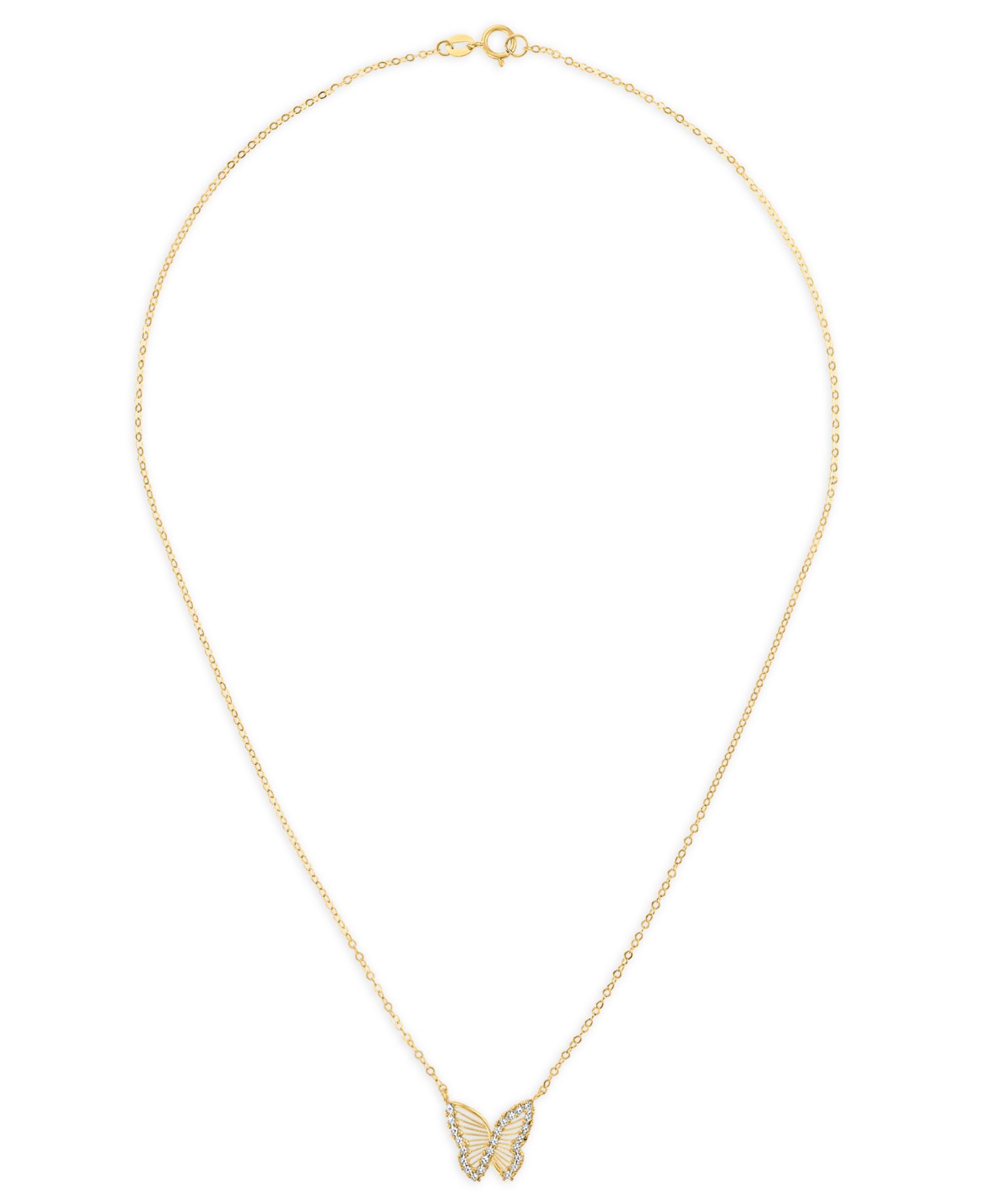 Butterfly Necklace in 10k Two-Tone Gold