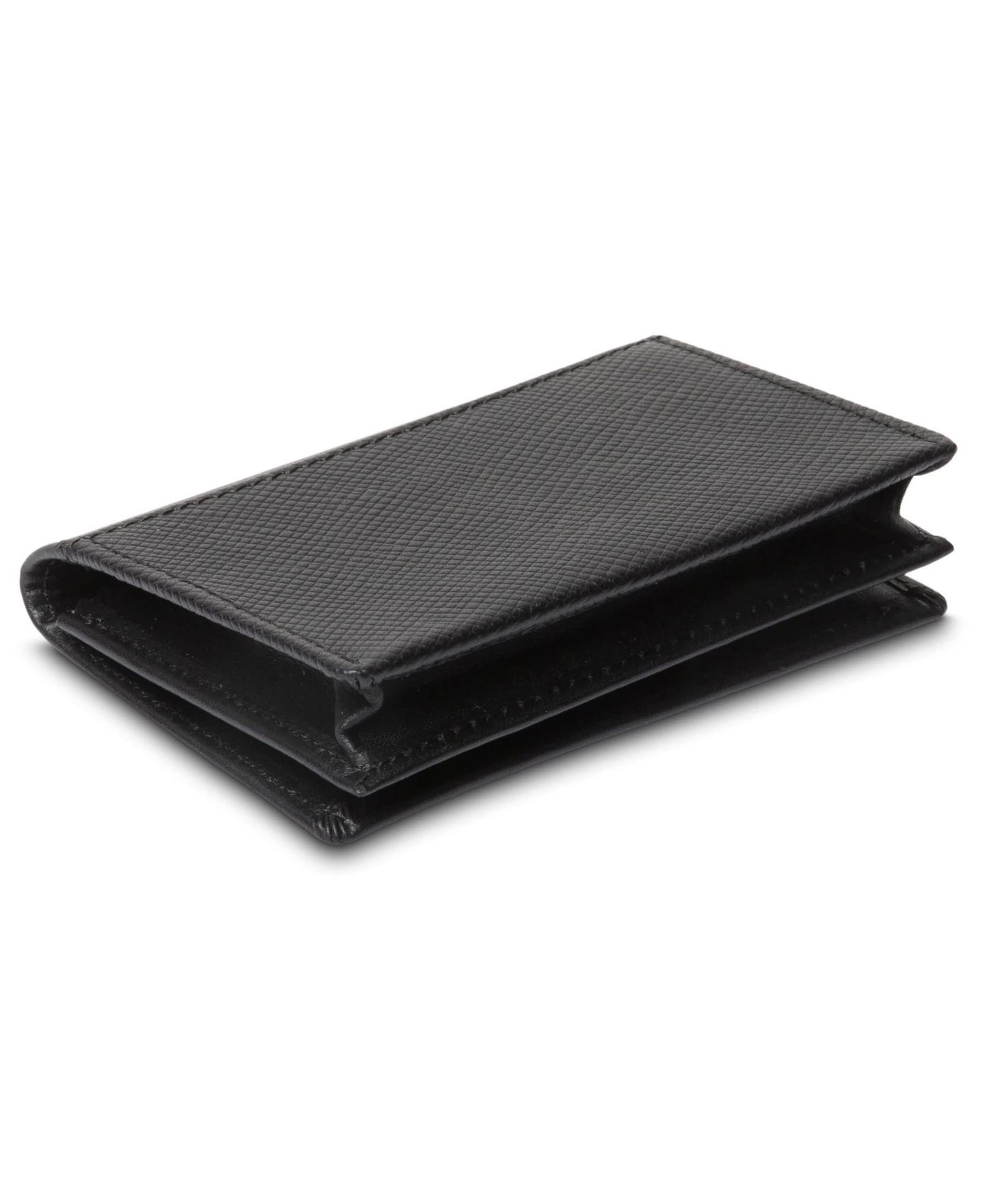 Мужской кошелёк Bosca Saffiano Full Gusset 2 Pocket Card Case With ID, Black — фото 4
