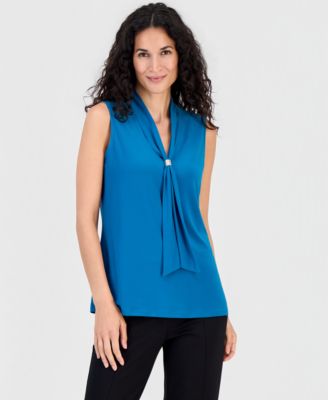 Women's Tie-Neck Sleeveless Blouse 