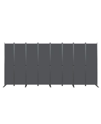 8-Panel Folding Room Divider 159 Inch x 71 Inch Heavy Duty Metal Frame Privacy Screen for Indoor Use