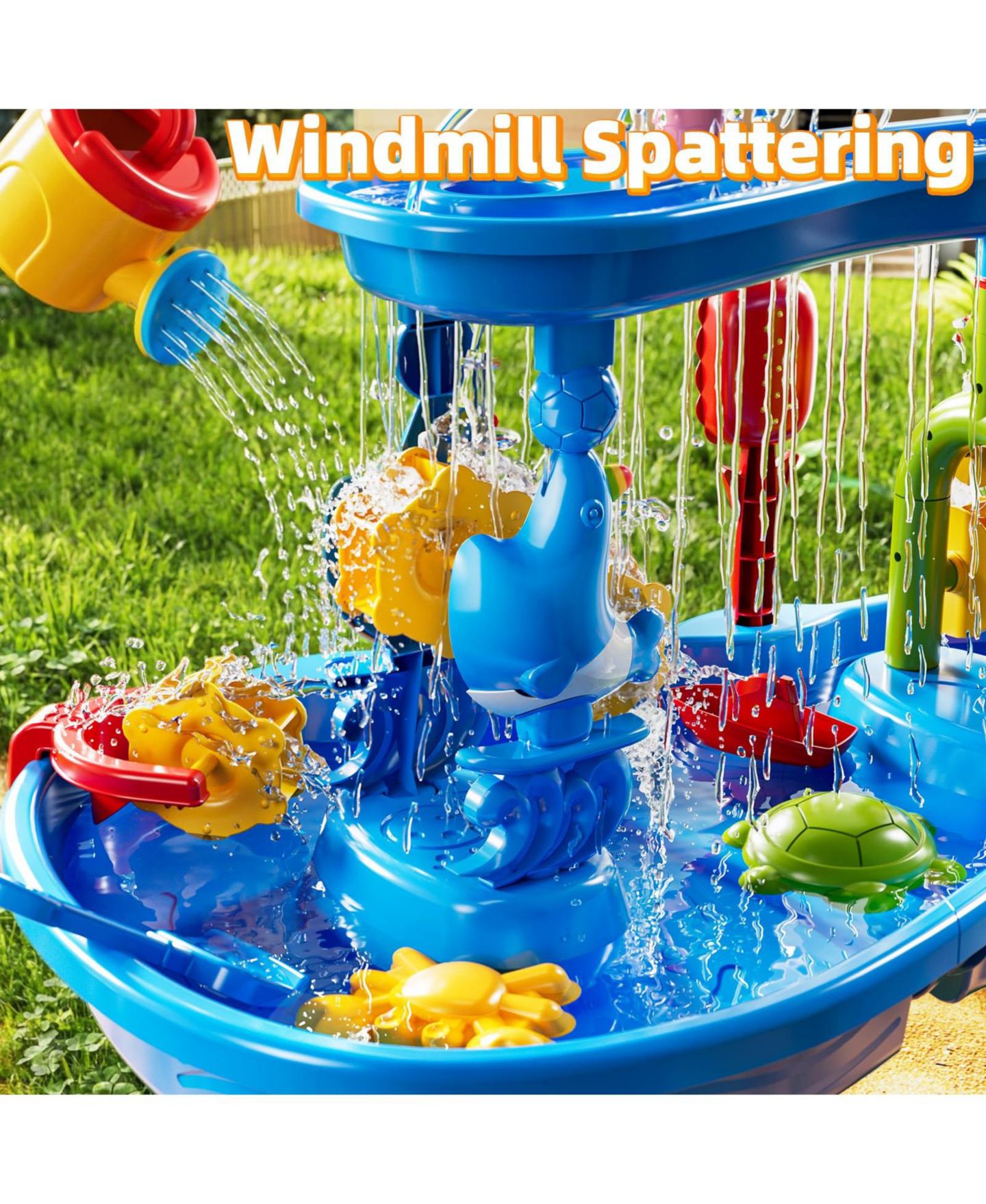 Детская игрушка GNUADZ 3-Tier Waterfall Sand Water Table, Ages 3-8, цвет: Песочный — фото 4