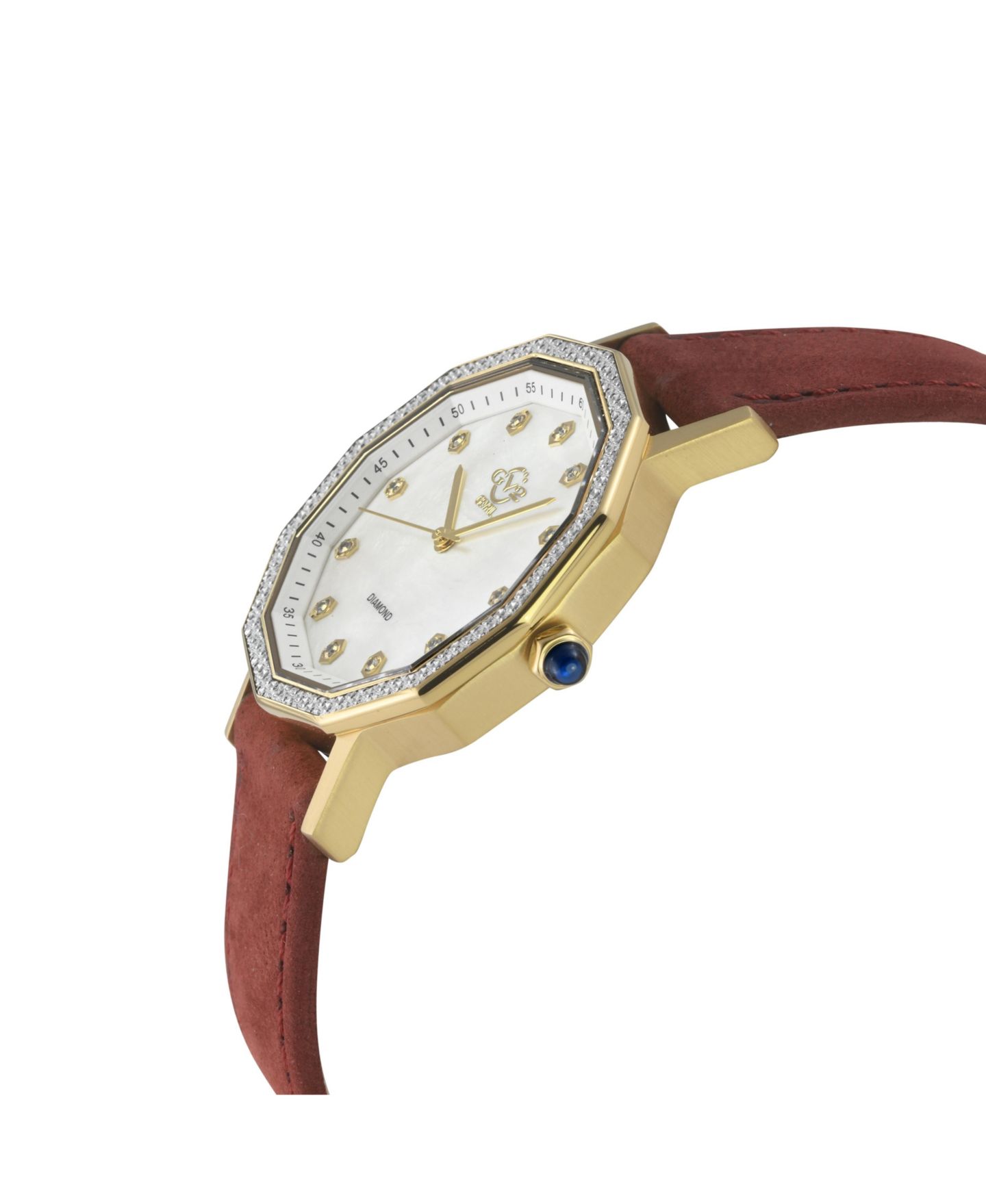 Женские часы GV2 by Gevril Spello II Swiss Quartz Diamond Hand made Italian leather Strap Watch — фото 2