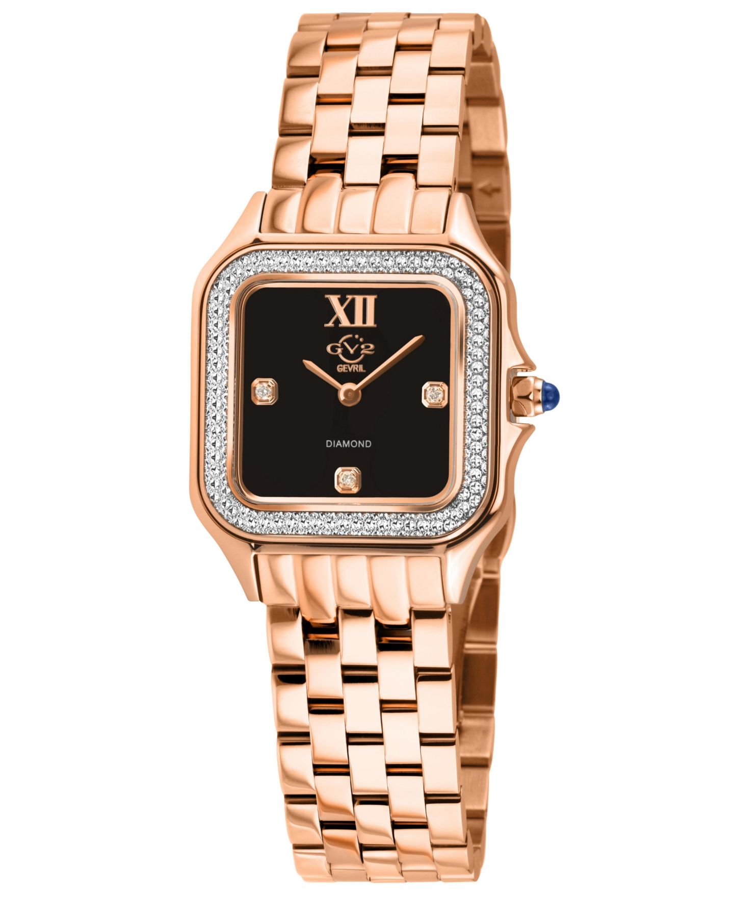 Женские часы GV2 by Gevril Milan Swiss Quartz Diamond IP Stainless Steel Bracelet Watch — фото 1