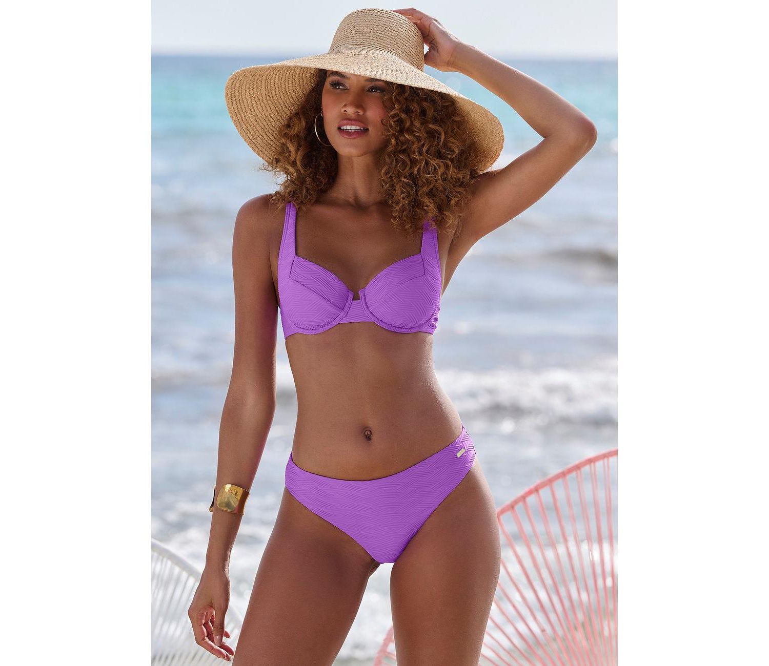 Women's Textured Bikini Everyday Comfort Swim Bottom