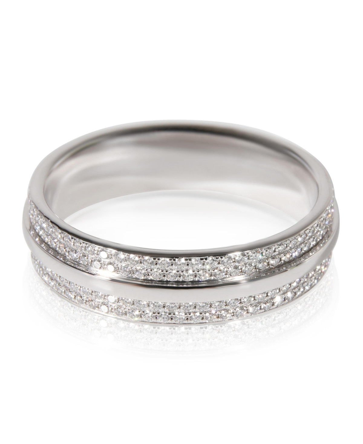 Pre-Owned Tiffany & Co Tiffany T Wide Diamond Ring in 18k White Gold 0.57 Ctw