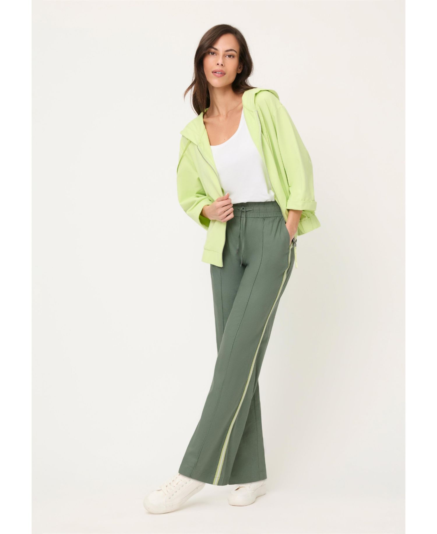 Womens Drawstring Side Stripe Pant