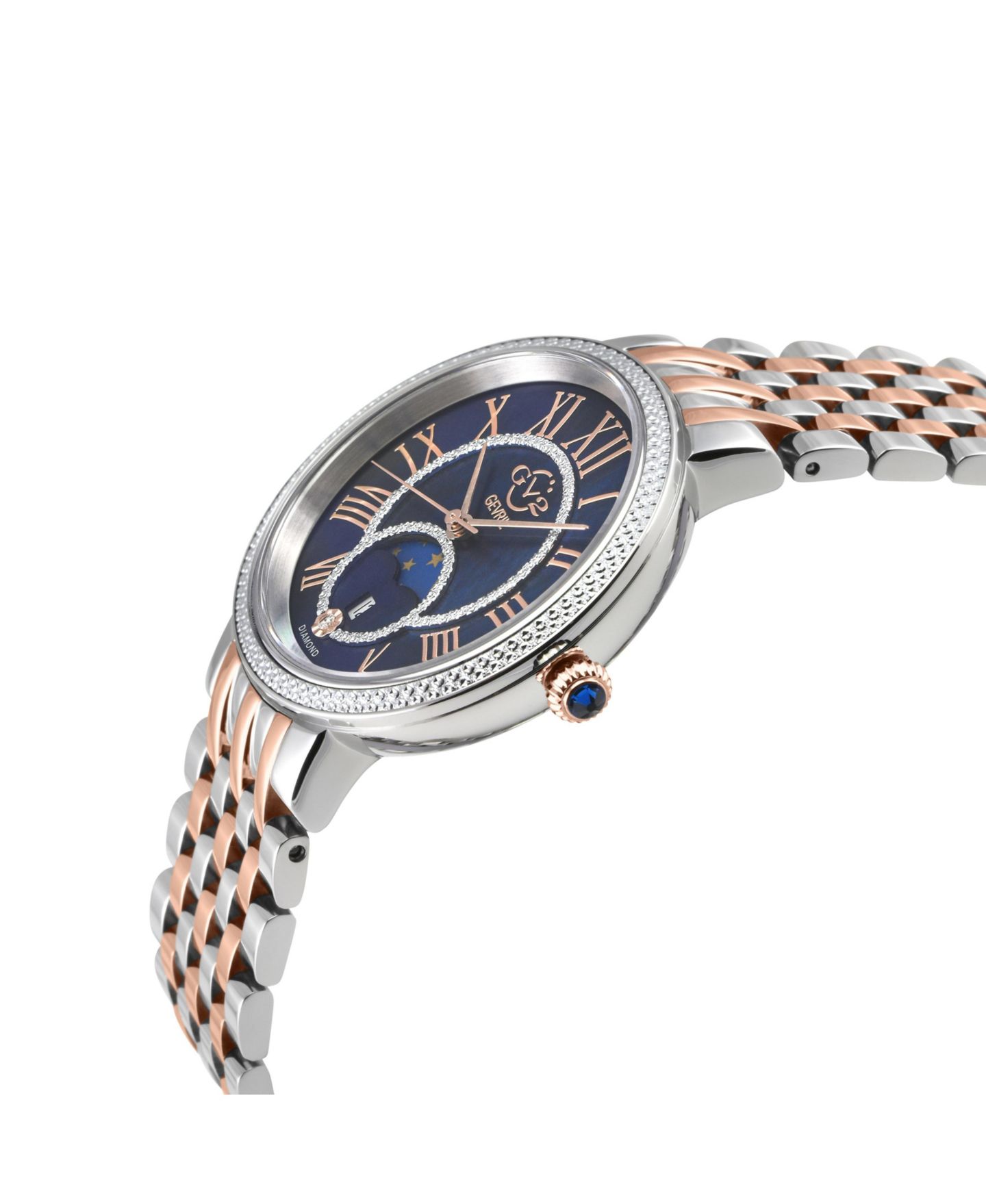 Женские часы GV2 by Gevril Genoa Swiss Quartz Diamond Two tone IPRG/SS Stainless Steel Bracelet Watch — фото 2
