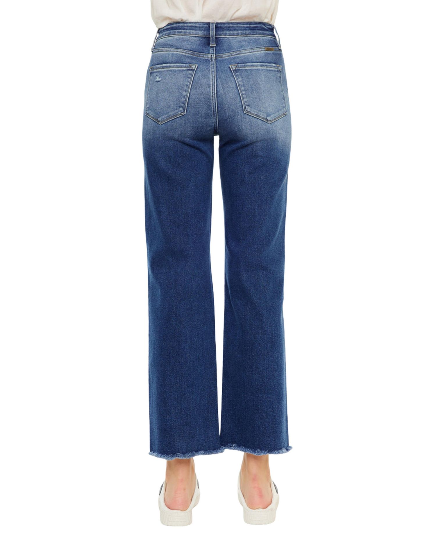 Women's Mollie High Rise Criss Cross Straight Jeans