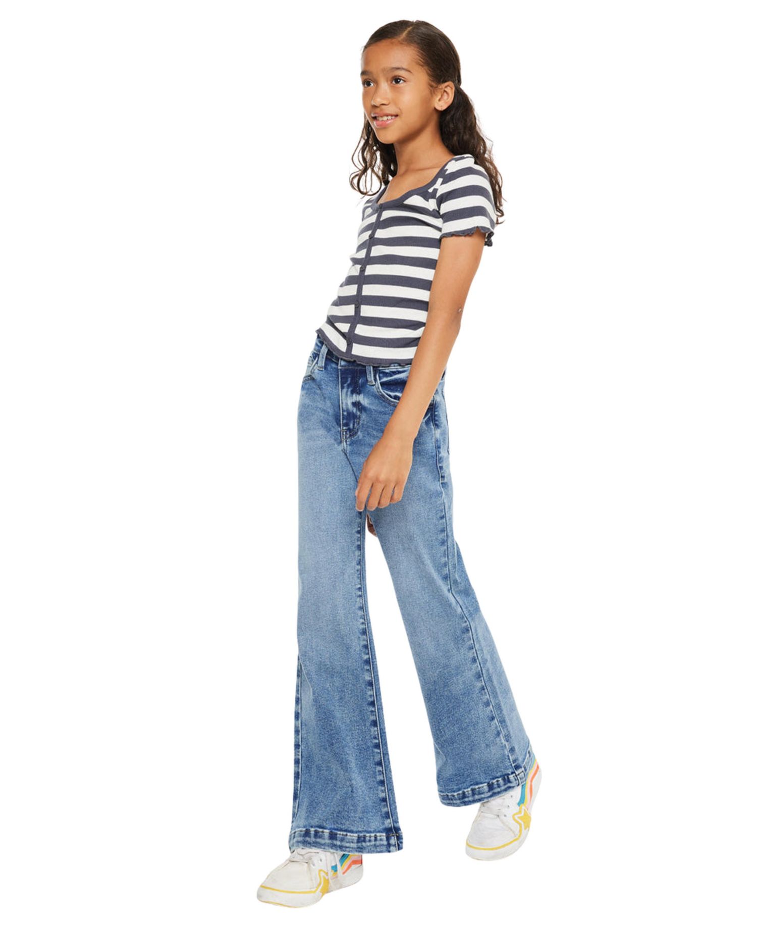 Big Girls Glen High Rise Wide Flare Jeans