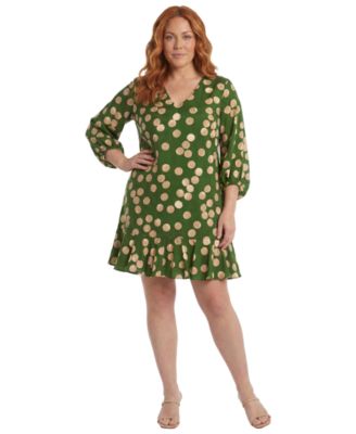 Plus Size Balloon-Sleeve Shift Dress