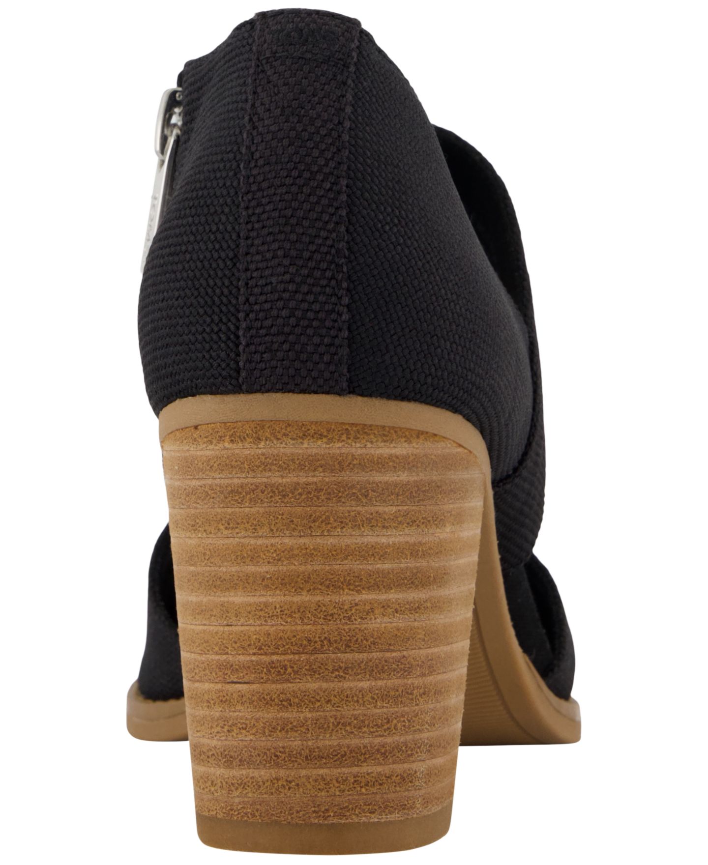 Женские туфли TOMS Milan Nova Block Heel Dress Pumps, цвет: Чёрный холщовый — фото 3