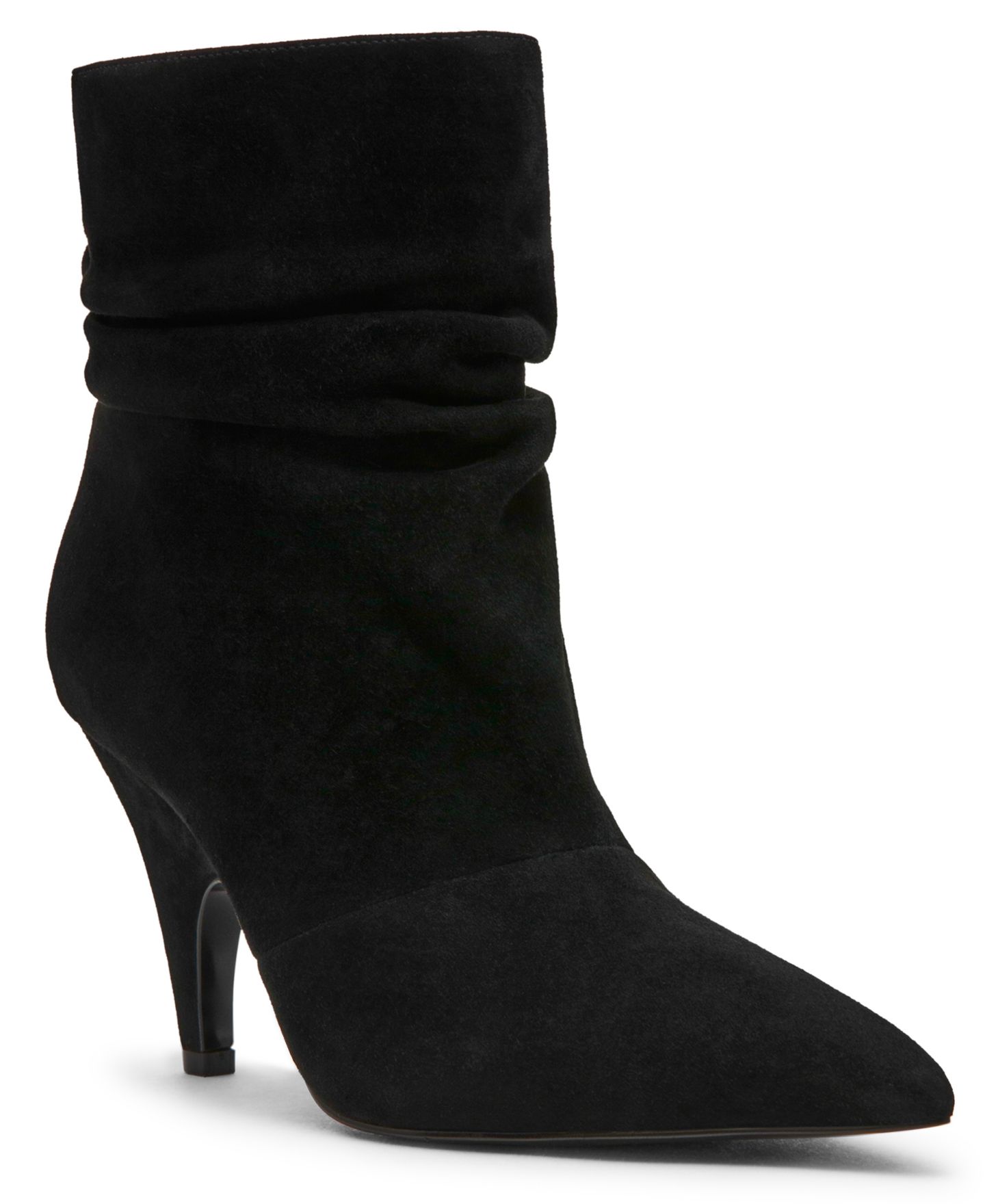 Женские ботинки Steve Madden Elora Stiletto Slouch Booties, цвет: Чёрный замшевый — фото 1
