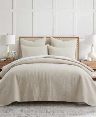 Pick-Stitch Artisan Textured 3-Piece Quilt Set, Full/Queen