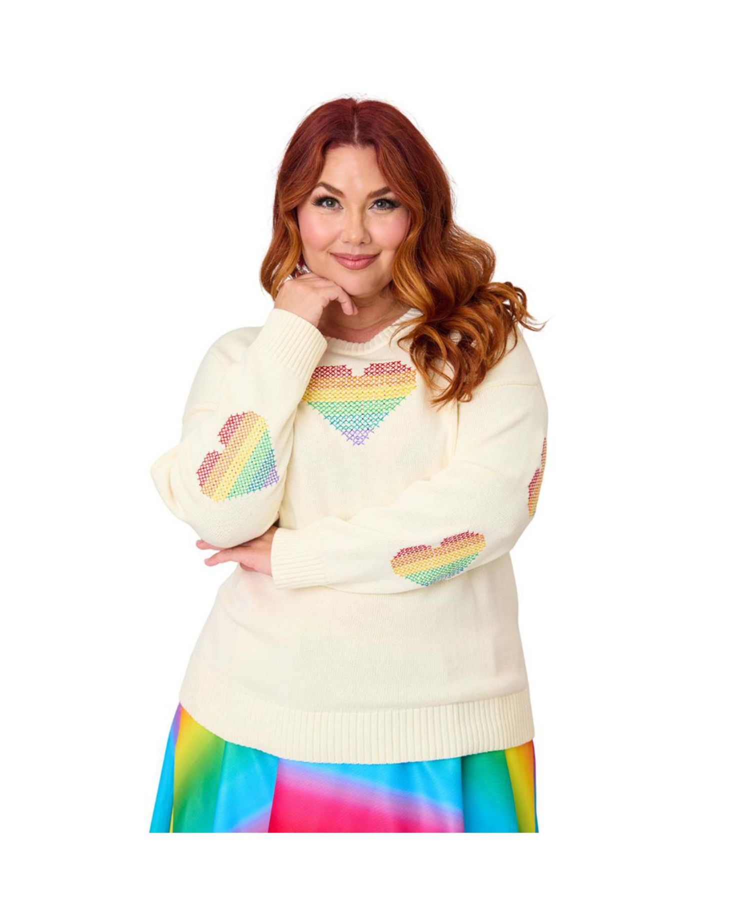 Plus Size Cat Long Sleeve Sweater