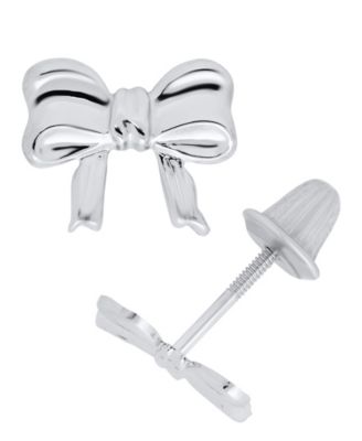 Kids' Bow Earrings in Sterling Silver